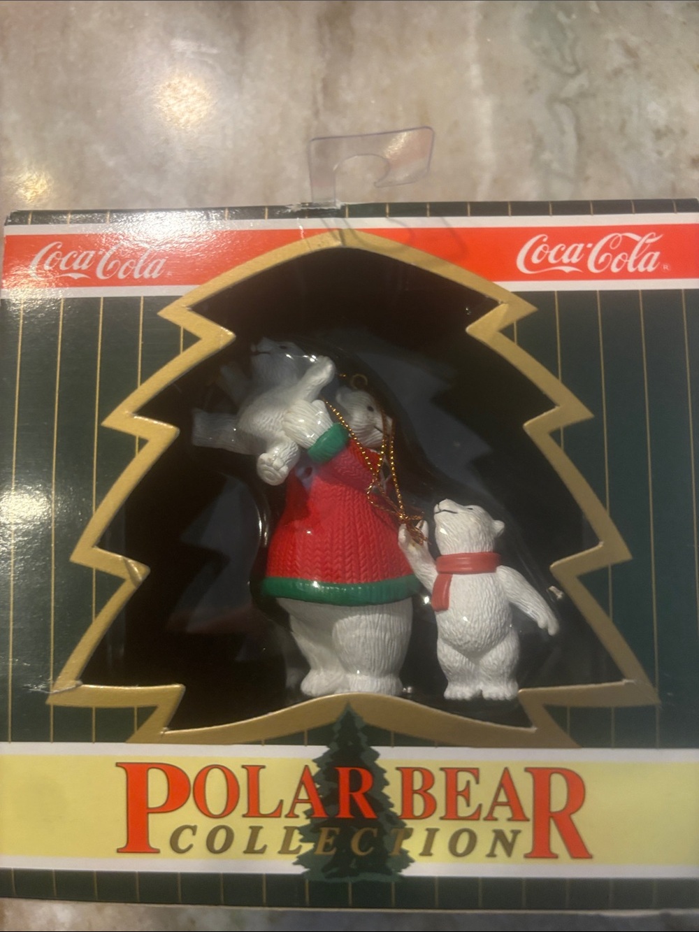 Coca Cola Polar Bear Ornament in Red, White and Green 1996